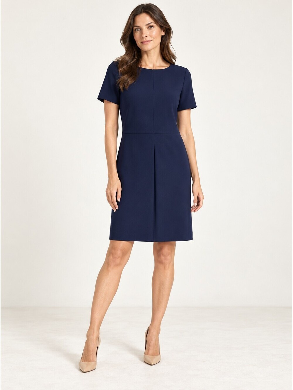 Peserico Navy Shift Dress IT 44 US 8 Pockets Made in Italy